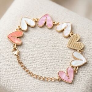 Others Follow Gold and Pink Heart Bracelet
